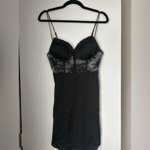 Selfie Leslie Black Dress with Gray Lace